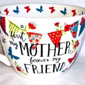 Portobello Mother’s Day Mug Oversized Coffee Cup MOM Forever My Friend Butterfly